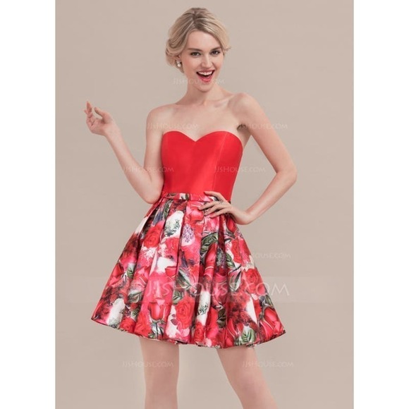 Blush A-Line/Princess Sweetheart Short/Mini Satin Cocktail Dress Size 2 NWT - Picture 1 of 8